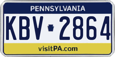 PA license plate KBV2864