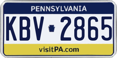 PA license plate KBV2865