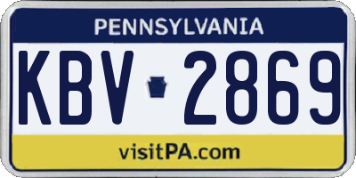 PA license plate KBV2869
