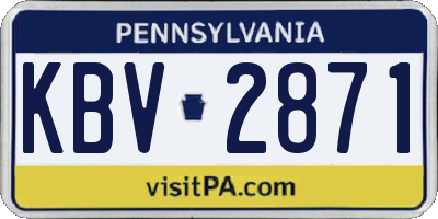 PA license plate KBV2871
