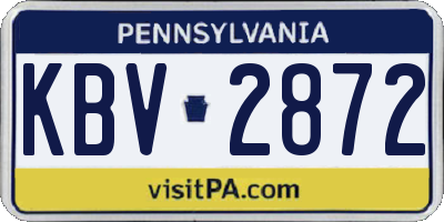 PA license plate KBV2872