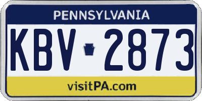 PA license plate KBV2873