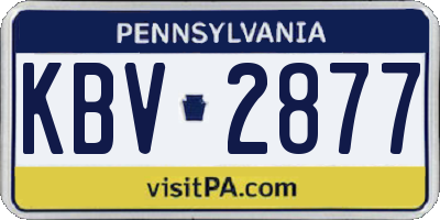 PA license plate KBV2877