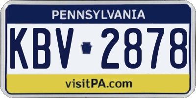 PA license plate KBV2878