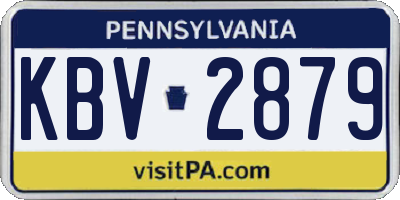 PA license plate KBV2879
