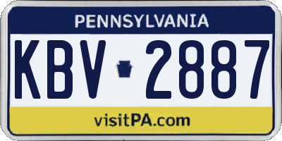 PA license plate KBV2887