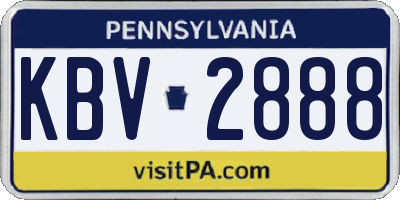 PA license plate KBV2888