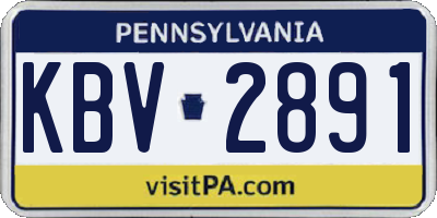PA license plate KBV2891