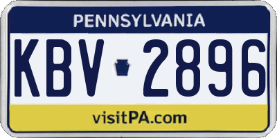 PA license plate KBV2896