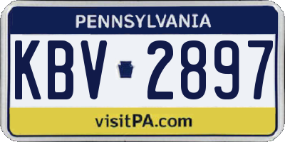 PA license plate KBV2897