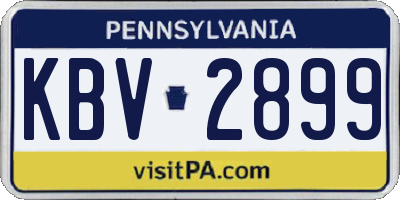 PA license plate KBV2899