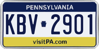 PA license plate KBV2901