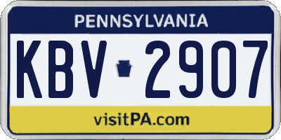 PA license plate KBV2907