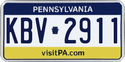 PA license plate KBV2911