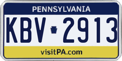 PA license plate KBV2913