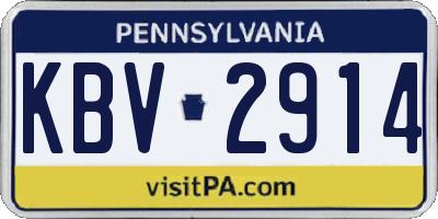 PA license plate KBV2914