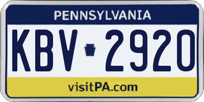 PA license plate KBV2920