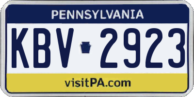 PA license plate KBV2923