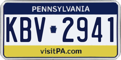 PA license plate KBV2941