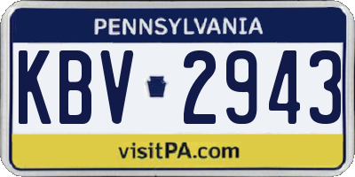 PA license plate KBV2943