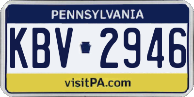 PA license plate KBV2946
