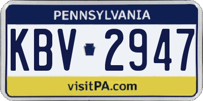 PA license plate KBV2947