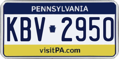 PA license plate KBV2950