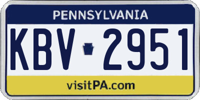 PA license plate KBV2951