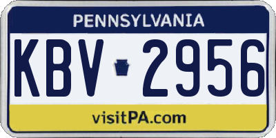 PA license plate KBV2956