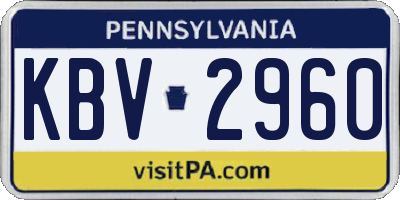 PA license plate KBV2960