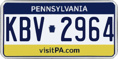 PA license plate KBV2964