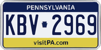 PA license plate KBV2969