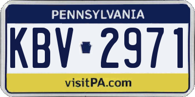 PA license plate KBV2971