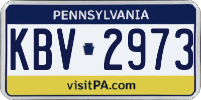 PA license plate KBV2973