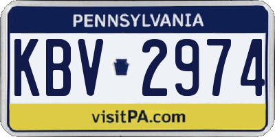 PA license plate KBV2974