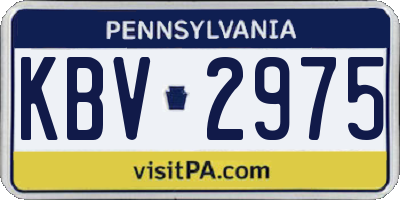 PA license plate KBV2975