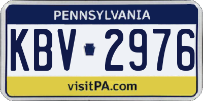 PA license plate KBV2976