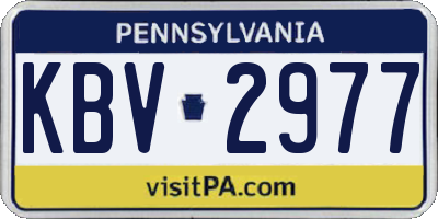 PA license plate KBV2977