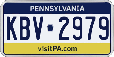 PA license plate KBV2979
