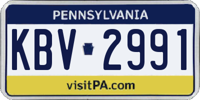 PA license plate KBV2991