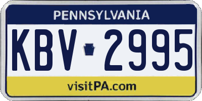 PA license plate KBV2995