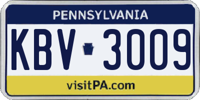 PA license plate KBV3009