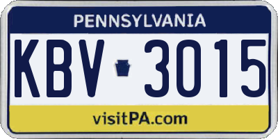 PA license plate KBV3015