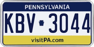 PA license plate KBV3044
