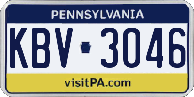 PA license plate KBV3046