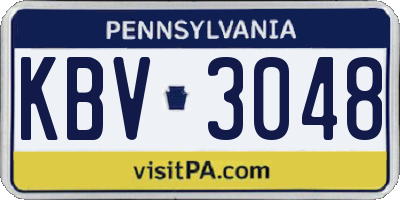 PA license plate KBV3048