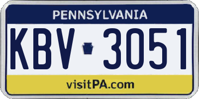 PA license plate KBV3051