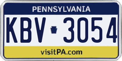 PA license plate KBV3054