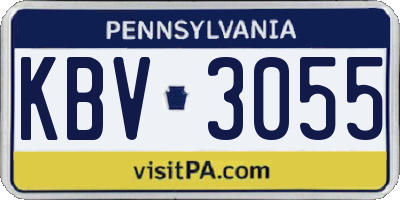 PA license plate KBV3055