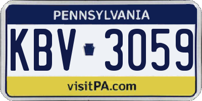 PA license plate KBV3059